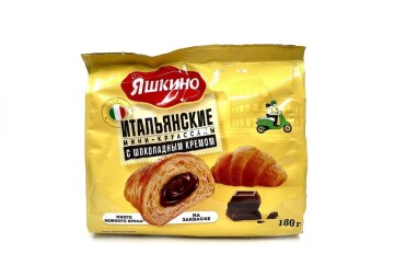 Яшкино Мини Круассаны 180г Россия (с шоколадным кремом)